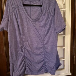 Zella Purple Ruched Short Sleeve T-Shirt